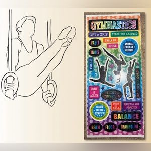 $1 GYMNASTICS STICKERS. LARGE. NEW. $1 WITH ANY $10 ORDER OR MORE